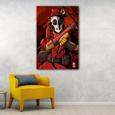 Team Fortress 2 Pyro Face Video Game Canvas Art Poster and Wall Art Picture Print Modern 14 - Team Fortress 2 Shop